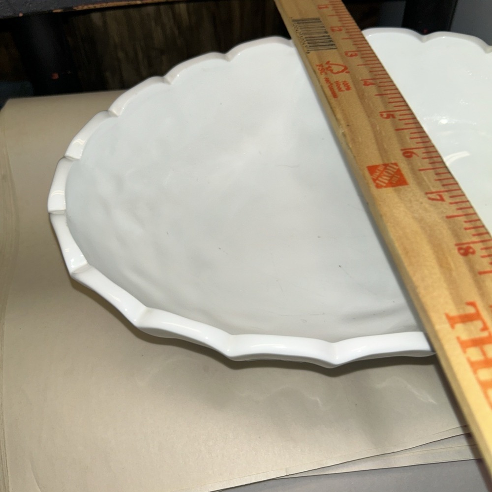 Indiana Glass Fruit Bowl White Milk Glass Footed 12 Inch Oval Vintage - Picture 6 of 6